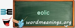 WordMeaning blackboard for eolic